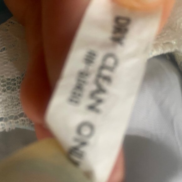 Vintage 1970s Cottagecore prairie dress in storm cloud blue lace chiffon puff - Picture 10 of 11